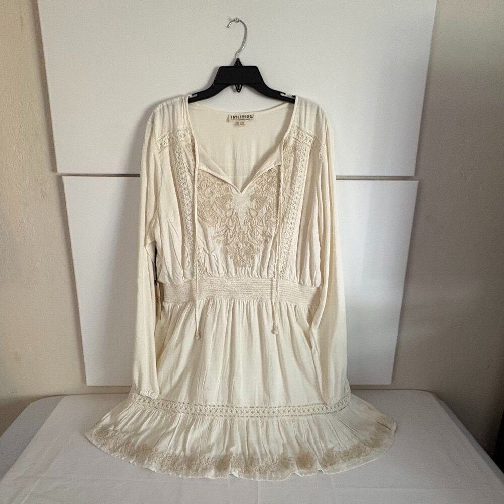 Idyllwind Cream Boho Embroidered Peasant Dress - Picture 6 of 7